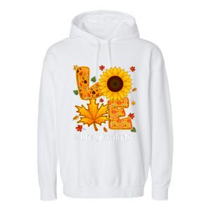 Funny Cute Love Activity Director Life Thanksgiving Autumn Fall Leaf Garment-Dyed Fleece Hoodie