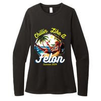 Funny Chillin Like A Felon Summer 2024 2024 Trump Supporter Womens CVC Long Sleeve Shirt