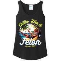 Funny Chillin Like A Felon Summer 2024 2024 Trump Supporter Ladies Essential Tank