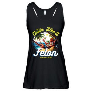 Funny Chillin Like A Felon Summer 2024 2024 Trump Supporter Ladies Essential Flowy Tank