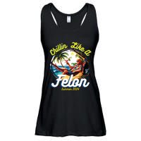 Funny Chillin Like A Felon Summer 2024 2024 Trump Supporter Ladies Essential Flowy Tank