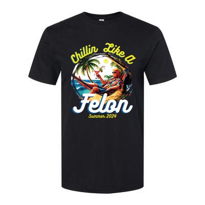 Funny Chillin Like A Felon Summer 2024 2024 Trump Supporter Softstyle CVC T-Shirt