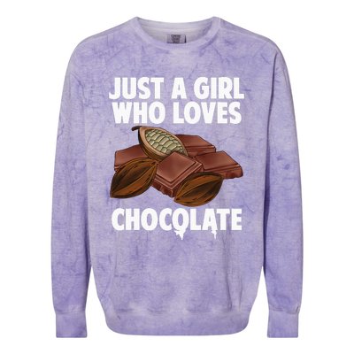 Funny Chocolate Lover Art For Women Girls Love Chocolate Colorblast Crewneck Sweatshirt