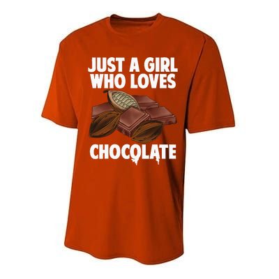 Funny Chocolate Lover Art For Women Girls Love Chocolate Performance Sprint T-Shirt