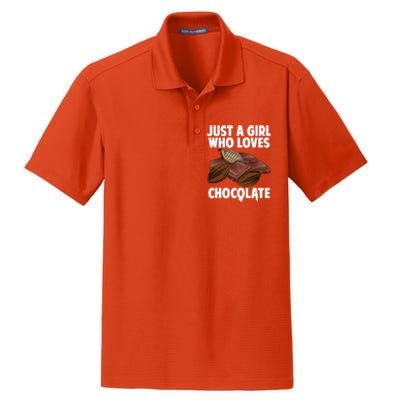 Funny Chocolate Lover Art For Women Girls Love Chocolate Dry Zone Grid Polo