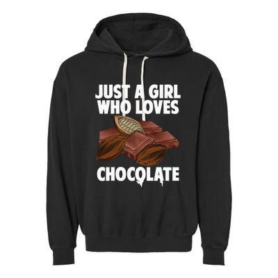 Funny Chocolate Lover Art For Women Girls Love Chocolate Garment-Dyed Fleece Hoodie