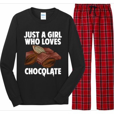 Funny Chocolate Lover Art For Women Girls Love Chocolate Long Sleeve Pajama Set