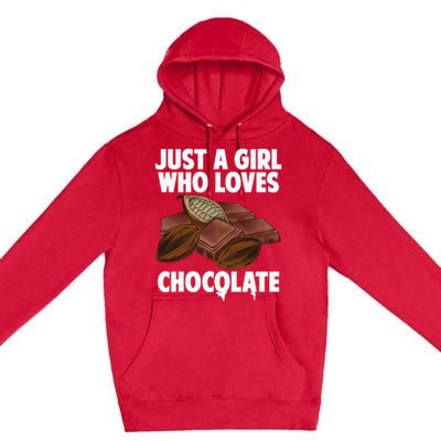 Funny Chocolate Lover Art For Women Girls Love Chocolate Premium Pullover Hoodie