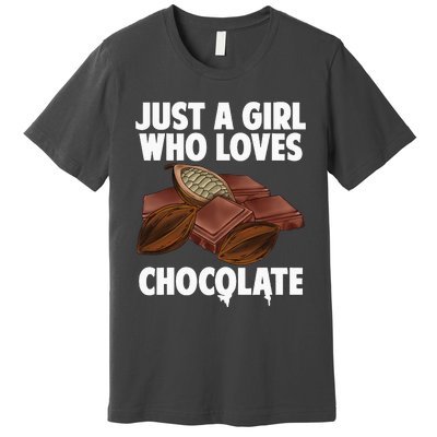 Funny Chocolate Lover Art For Women Girls Love Chocolate Premium T-Shirt