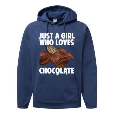 Funny Chocolate Lover Art For Women Girls Love Chocolate Performance Fleece Hoodie