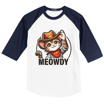 Funny Cat Lover Cute Kitten Cats Funny Pet Cat Owner Cowboy Baseball Sleeve Shirt