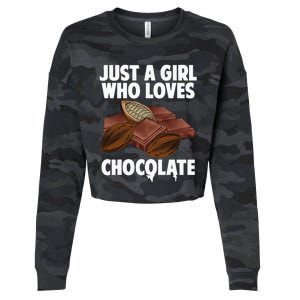 Funny Chocolate Lover Art For Women Girls Love Chocolate Cropped Pullover Crew