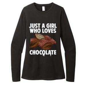 Funny Chocolate Lover Art For Women Girls Love Chocolate Womens CVC Long Sleeve Shirt