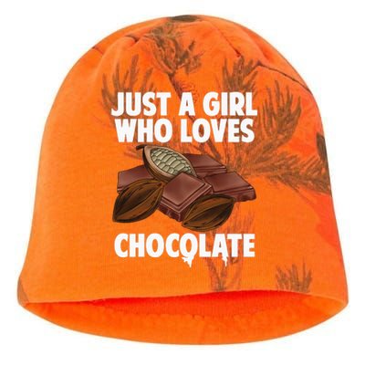 Funny Chocolate Lover Art For Women Girls Love Chocolate Kati - Camo Knit Beanie