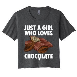 Funny Chocolate Lover Art For Women Girls Love Chocolate Women's Crop Top Tee