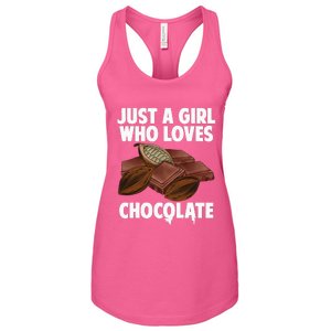 Funny Chocolate Lover Art For Women Girls Love Chocolate Women's Racerback Tank