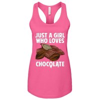 Funny Chocolate Lover Art For Women Girls Love Chocolate Women's Racerback Tank