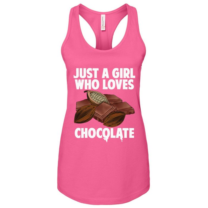 Funny Chocolate Lover Art For Women Girls Love Chocolate Women's Racerback Tank