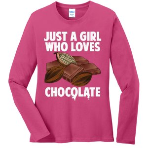 Funny Chocolate Lover Art For Women Girls Love Chocolate Ladies Long Sleeve Shirt