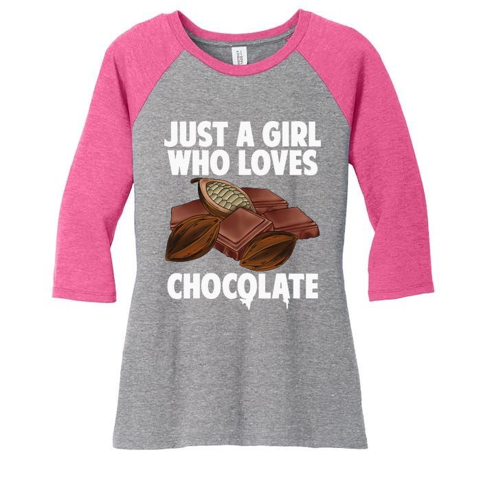 Funny Chocolate Lover Art For Women Girls Love Chocolate Women's Tri-Blend 3/4-Sleeve Raglan Shirt