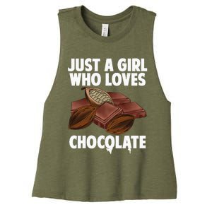 Funny Chocolate Lover Art For Women Girls Love Chocolate Women's Racerback Cropped Tank