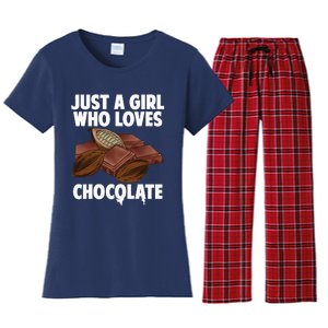 Funny Chocolate Lover Art For Women Girls Love Chocolate Women's Flannel Pajama Set