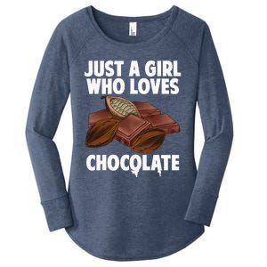 Funny Chocolate Lover Art For Women Girls Love Chocolate Women's Perfect Tri Tunic Long Sleeve Shirt