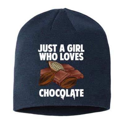 Funny Chocolate Lover Art For Women Girls Love Chocolate Sustainable Beanie