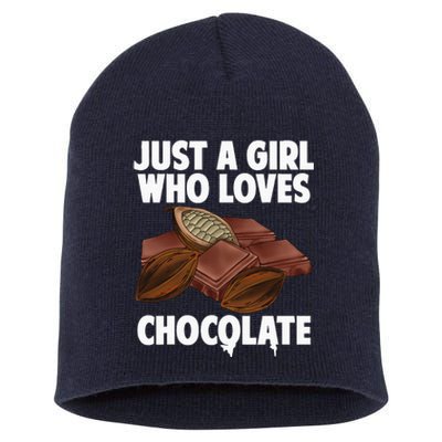 Funny Chocolate Lover Art For Women Girls Love Chocolate Short Acrylic Beanie