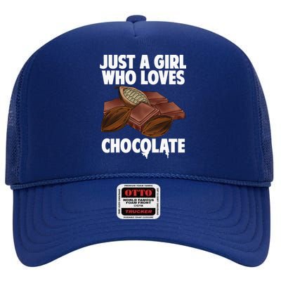 Funny Chocolate Lover Art For Women Girls Love Chocolate High Crown Mesh Back Trucker Hat