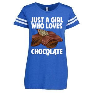 Funny Chocolate Lover Art For Women Girls Love Chocolate Enza Ladies Jersey Football T-Shirt