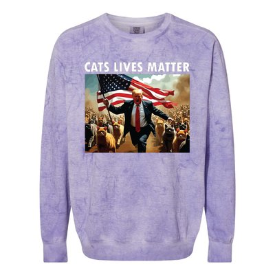 Funny Cat Lives Matter Pres Election 2024 Cats Dogs Pets Colorblast Crewneck Sweatshirt