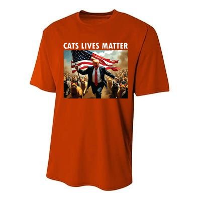 Funny Cat Lives Matter Pres Election 2024 Cats Dogs Pets Performance Sprint T-Shirt