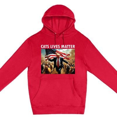 Funny Cat Lives Matter Pres Election 2024 Cats Dogs Pets Premium Pullover Hoodie