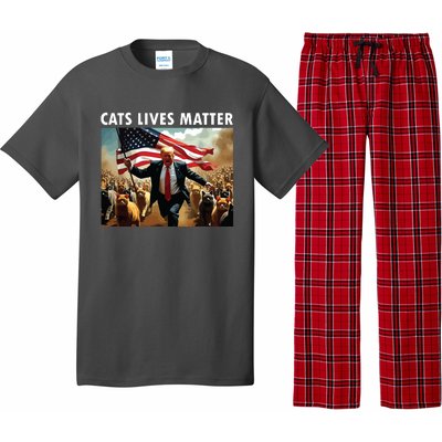 Funny Cat Lives Matter Pres Election 2024 Cats Dogs Pets Pajama Set