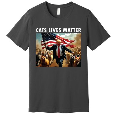 Funny Cat Lives Matter Pres Election 2024 Cats Dogs Pets Premium T-Shirt