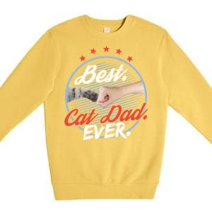 Funny Cat Lover Gift Best Cat Dad Ever Gift Premium Crewneck Sweatshirt