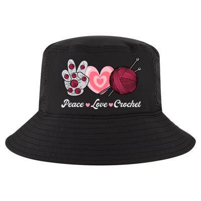 Funny Crocheting Lover Gift Peace Love Crochet Great Gift Cool Comfort Performance Bucket Hat