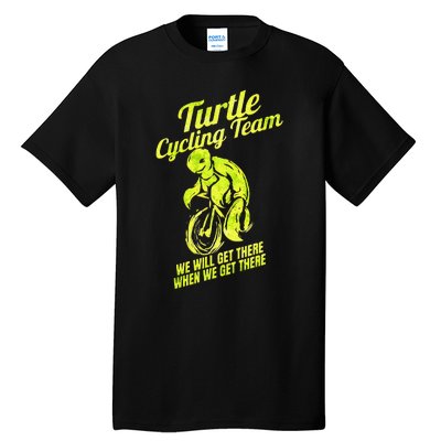 Funny Cycling Lover Cycle Design Bike Tour Bicycle Turtle Tall T-Shirt