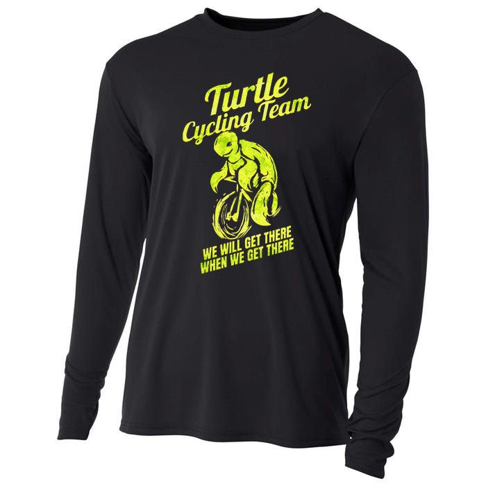 Funny Cycling Lover Cycle Design Bike Tour Bicycle Turtle Cooling Performance Long Sleeve Crew