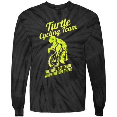 Funny Cycling Lover Cycle Design Bike Tour Bicycle Turtle Tie-Dye Long Sleeve Shirt