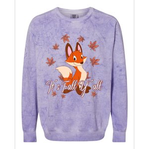 Funny Cute Love Fox Thanksgiving Happy Fall Yall Autumn Fall Yâ´All Colorblast Crewneck Sweatshirt