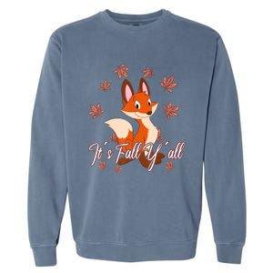 Funny Cute Love Fox Thanksgiving Happy Fall Yall Autumn Fall Yâ´All Garment-Dyed Sweatshirt