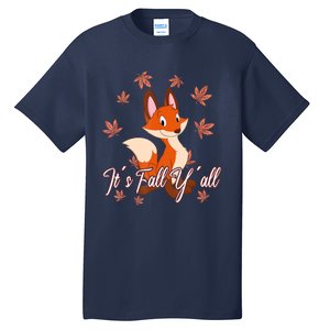 Funny Cute Love Fox Thanksgiving Happy Fall Yall Autumn Fall Yâ´All Tall T-Shirt