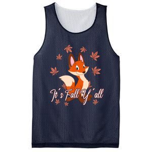 Funny Cute Love Fox Thanksgiving Happy Fall Yall Autumn Fall Yâ´All Mesh Reversible Basketball Jersey Tank