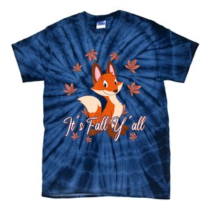 Funny Cute Love Fox Thanksgiving Happy Fall Yall Autumn Fall Yâ´All Tie-Dye T-Shirt