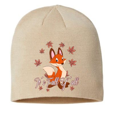 Funny Cute Love Fox Thanksgiving Happy Fall Yall Autumn Fall Yâ´All Sustainable Beanie