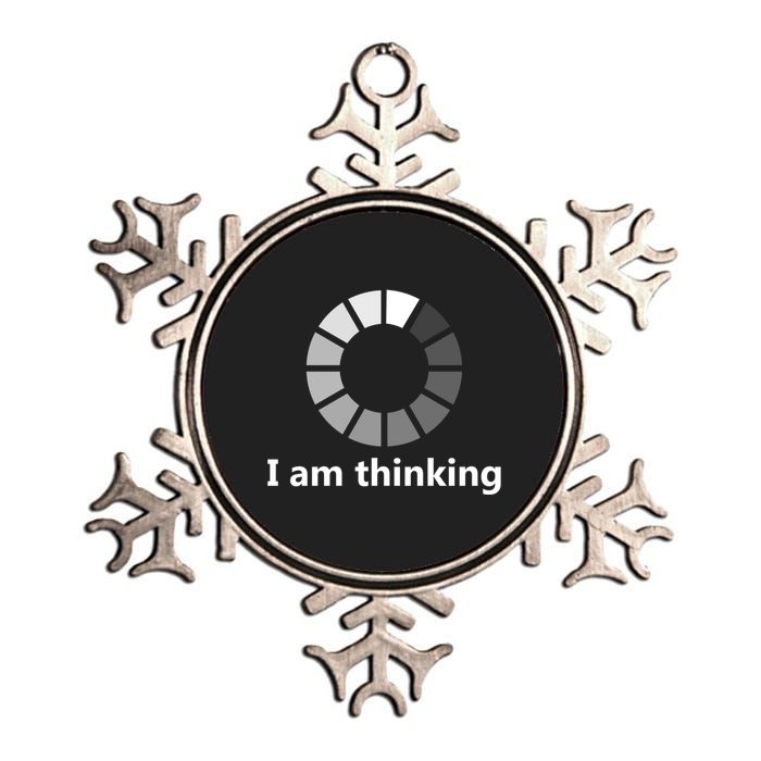 Funny Computer Loading I Am Thinking Gift Metallic Star Ornament