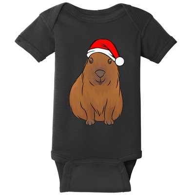 funny Capybara Lover Cute Christmas Capybara Baby Bodysuit