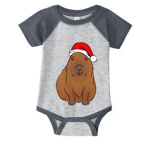 funny Capybara Lover Cute Christmas Capybara Infant Baby Jersey Bodysuit